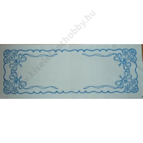 Előnyomott hímezhető kézimunka futó 25 x 65 cm - fehér hímzéses minta