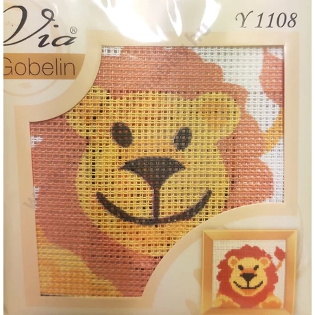 Oroszlánfej gobelin szett cérnával 10 x 10 cm