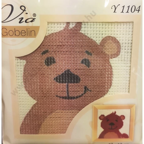 Maci gobelin szett cérnával 10 x 10 cm