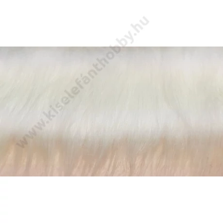 Hosszú szálú műszőrme fehér színű 10 x 50 cm