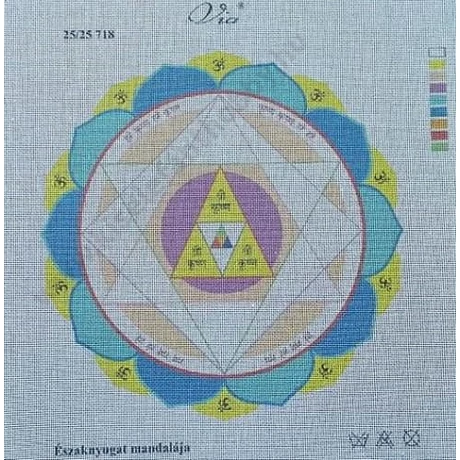 Tűgobelin 25x25 cm - Északnyugat mandalája