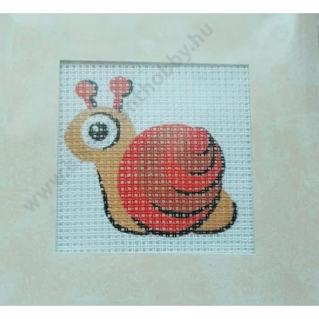 Csiga gobelin cérnával és papírkerettel 12 x 12 cm