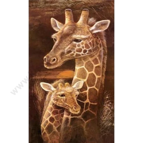 Zsiráf - Gyémántszemes kirakó - 36x56cm - Kerek köves