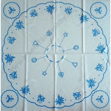 Előnyomott hímezhető kézimunka terítő - karácsonyi minta 90x90 cm - 311