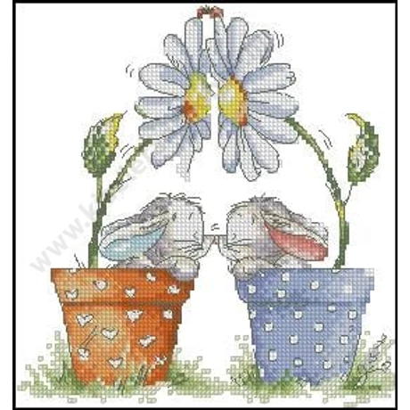 Keresztszemes kép cérnával 30x33 cm