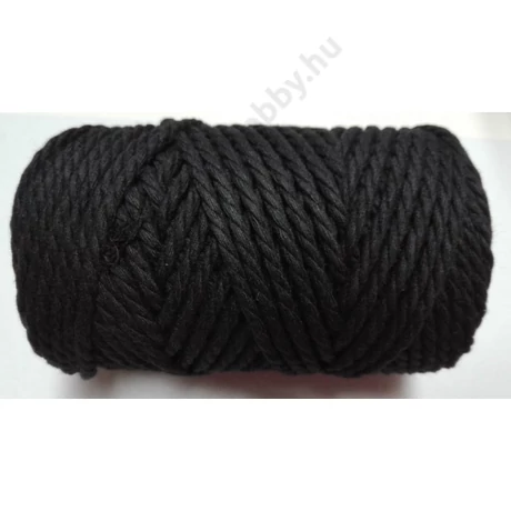 Szétfésülhető makramé rope fonal 3 mm fekete