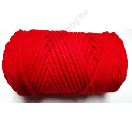 Szétfésülhető makramé rope fonal 3 mm piros