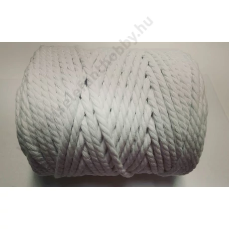 Szétfésülhető vastag makramé rope fonal 5 mm fehér