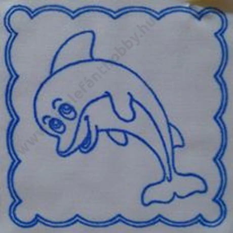 Előnyomott kézimunka -  20x20 cm delfin