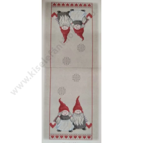 Előrajzolt keresztszemes futó lenvászon anyagon 42x94 cm