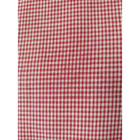 Piros-fehér apró kockás vászon, 140 cm széles