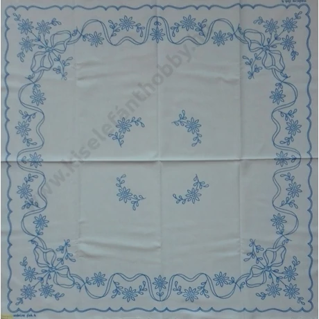Előnyomott hímezhető kézimunka terítő - madeira, fehér hímzéses minta 90x90 cm - 58