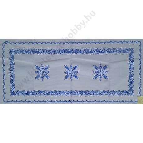 Előrajzolt hímezhető futó 40x80 cm , fehér hímzéses palóc minta - 56