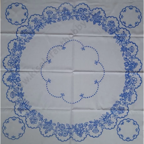 Előrajzolt hímezhető kézimunka terítő -   kalocsai minta 90 cm kerek - 83