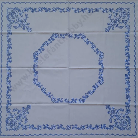 Előnyomott hímezhető kézimunka terítő - matyó minta 90x90 cm 