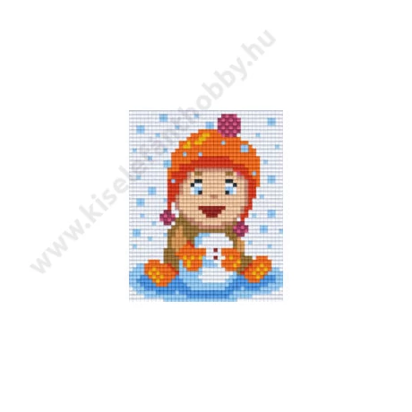 Gyerek hógolyóval pixelhobby kirakó szett