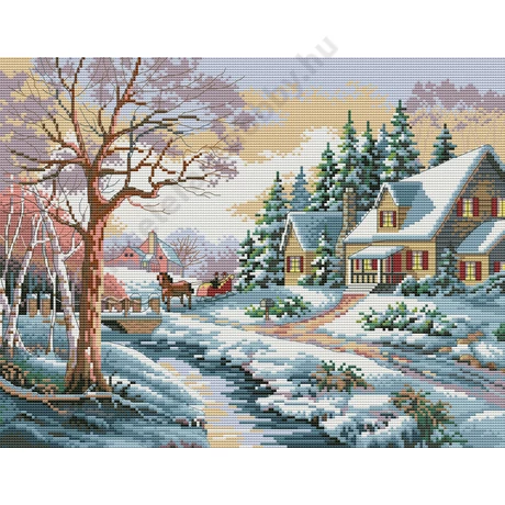 Keresztszemes kép cérnával 40x50 cm