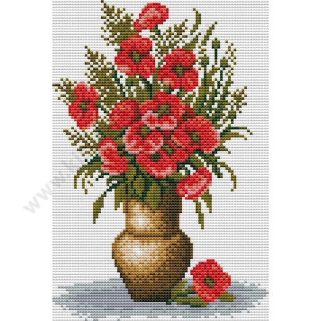 KERESZTSZEMES KÉP CÉRNÁVAL 27x36 cm