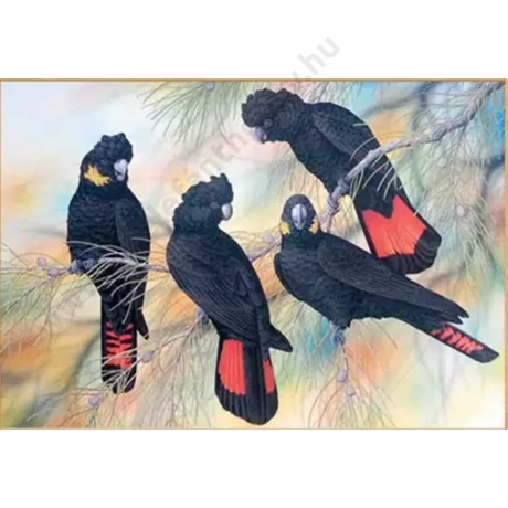 Madarak - Gyémántszemes kirakó - 30x40cm - Kerek köves