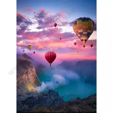 Hőlégballonok - Gyémántszemes kirakó - 30x40cm - Kerek köves