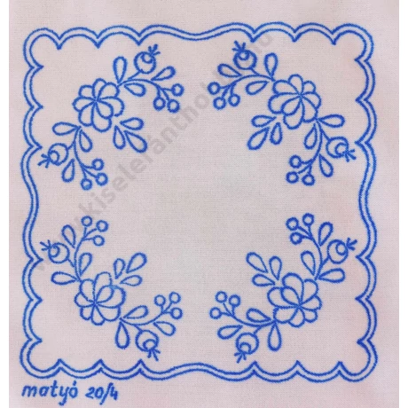 Előnyomott kézimunka -  20x20 cm,  matyó minta