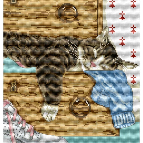 KERESZTSZEMES KÉP CÉRNÁVAL 37x38 cm