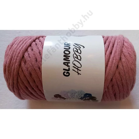 Glamour hobby makramé fonal 3 mm,  antikrózsaszín