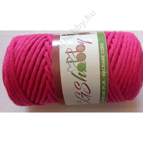 Glamour hobby makramé fonal 3 mm,  ciklámen