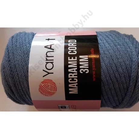 Makramé cord 3mm, farmerkék
