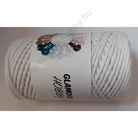 Glamour hobby makramé fonal 3 mm, fehér