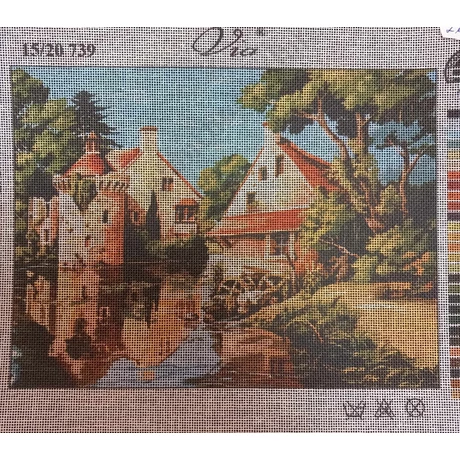 Tűgobelin 15x20 cm, tájkép