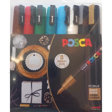 Posca toll, akril toll készlet 8 db ünnepi színek