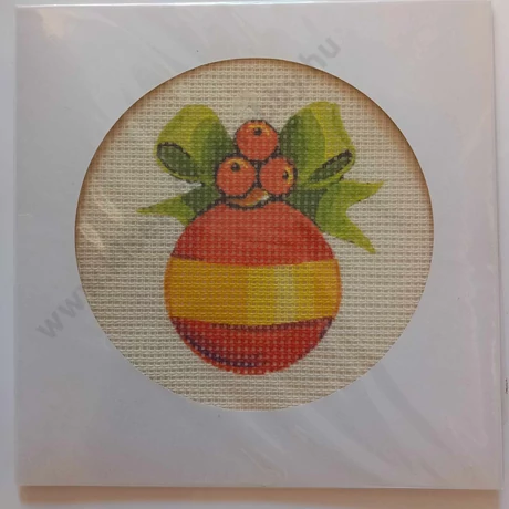 Karácsonyi gömb gobelin papírkerettel 15x15 cm