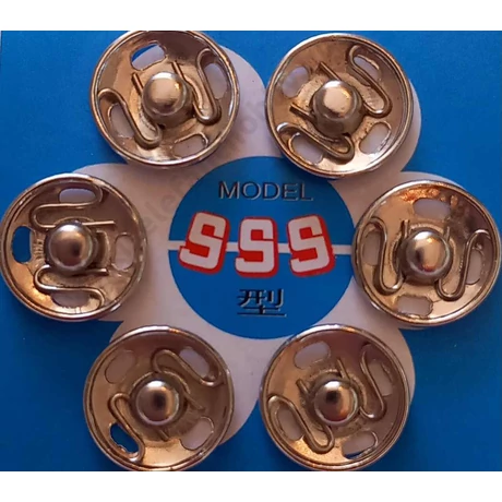 Fém varrható fémszínű patent, 9 mm,  6 db