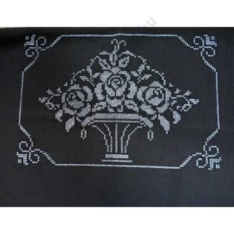 Előnyomott hímezhető kézimunka  párna fekete - 60 x 90 cm - keresztszemes minta