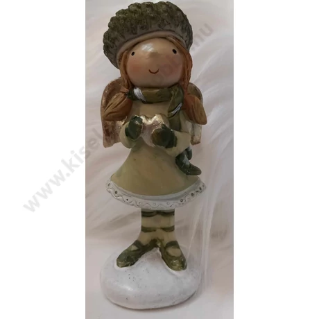 Zöld kerámia lány 4 x 10, 5 cm