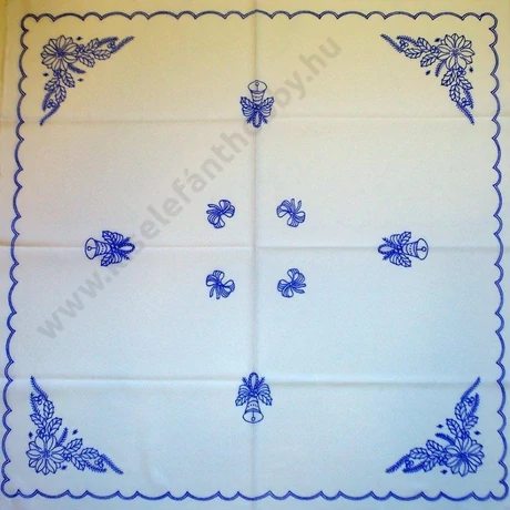 Előnyomott hímezhető kézimunka terítő - karácsonyi minta 90X90 cm - 310