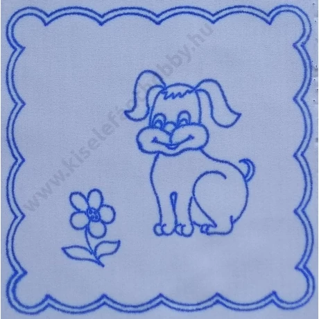 Előnyomott kézimunka 20X20 cm kiskutya