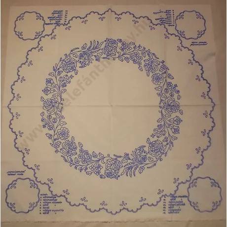 Előnyomott hímezhető kézimunka terítő  - kalocsai minta 90X90 cm - 6