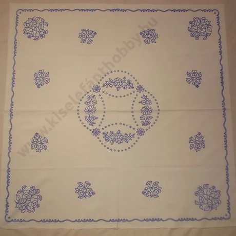 Előnyomott hímezhető kézimunka terítő - kalocsai minta 90X90 cm - 8