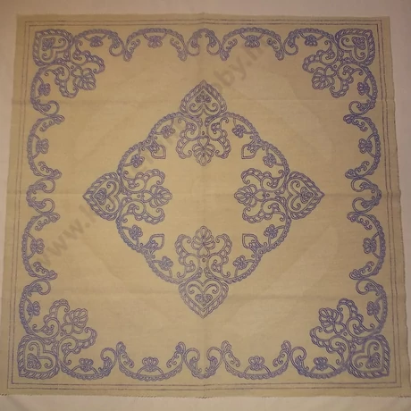 Előnyomott kézimunka -(lenvászonra) kisírásos abrosz terítő 90X90 -2