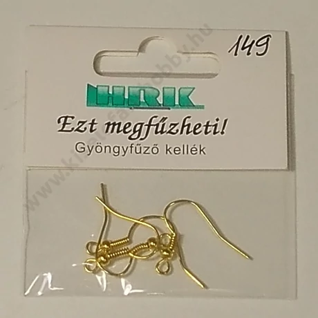 Fülbevaló akasztó gyöngyös arany 4 db