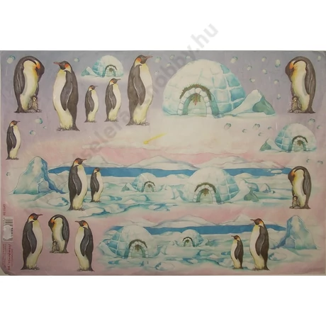 Rizspapír 45X32 cm pingvinek