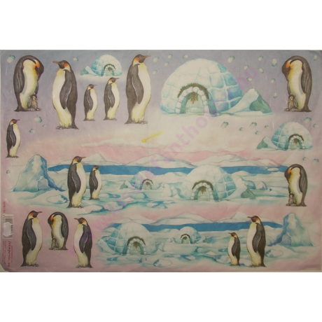 Rizspapír 45X32 cm pingvinek