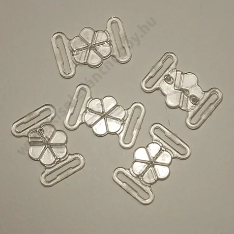 Műanyag kapocs, fürdőruhakapocs 1,5 cm átlátszó