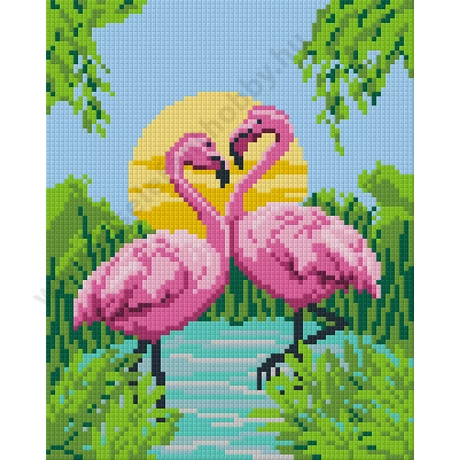 4 alaplapos flamingók pixelhobby készlet