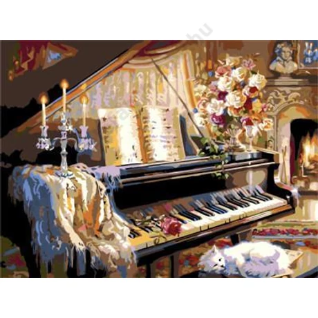 Festés számok szerint festőkészlet fa kerettel  50x65 cm