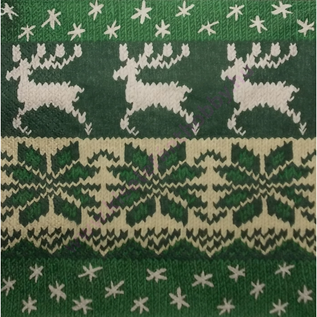 Szalvéta zöld karácsonyi minták