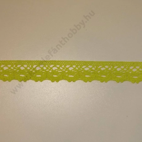 Zöldessárga pamut csipke 3 cm
