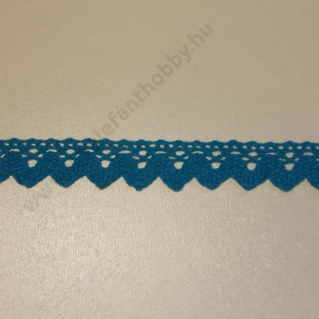Türkizkék színű pamut csipke 2 cm